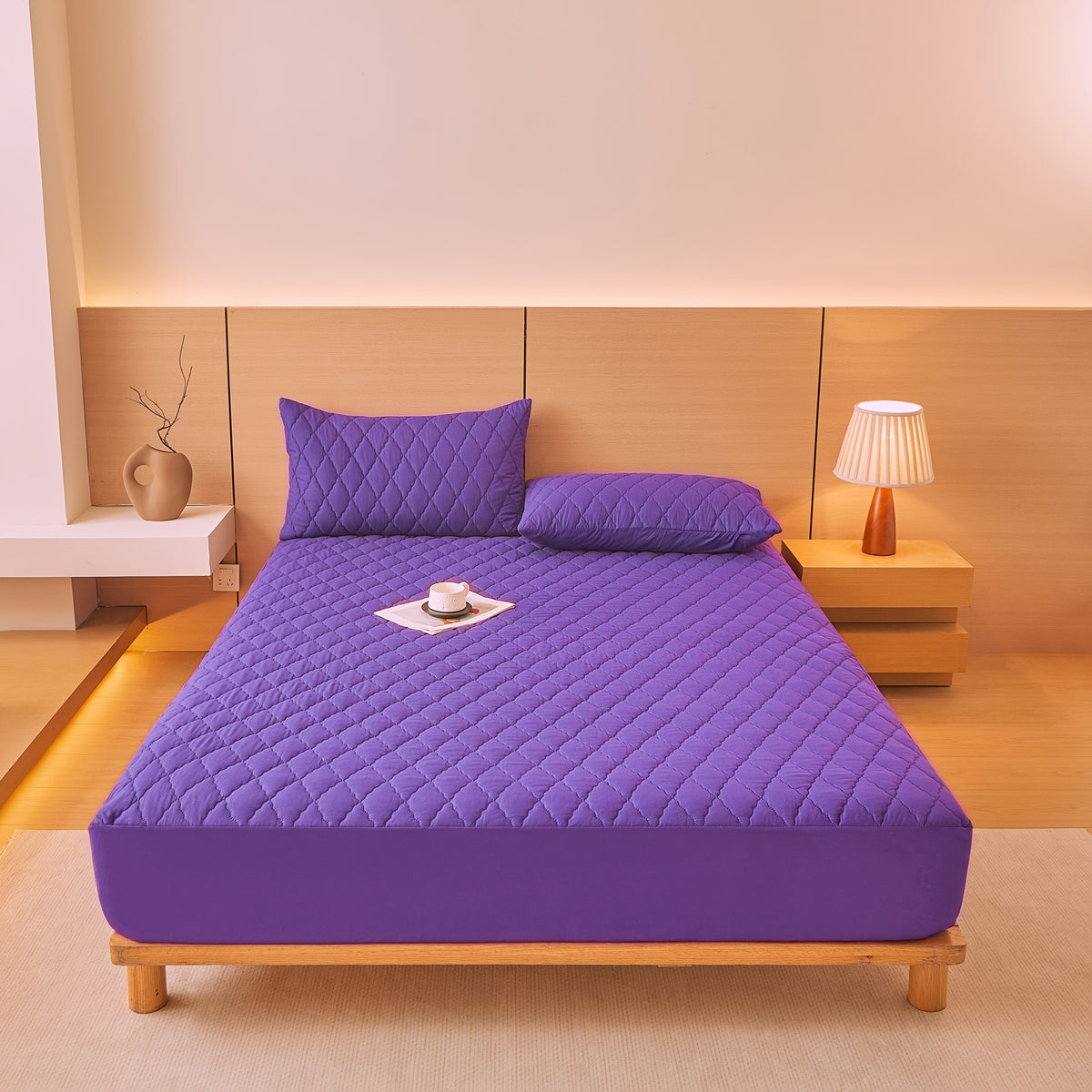 1pc Multi-Color WATERPROOF Mattress Protector Cover, No Pillowcase or Pillow Insert, Soft and Comfortable Solid Color Bedding Waterproof Mattress Cover for Bedroom Guest Room, WATERPROOF Fitted Sheet (Fitted Sheet Only)