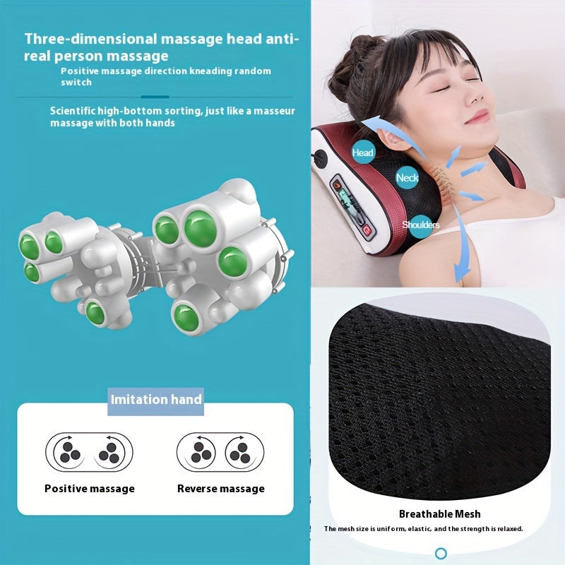 Kneading Neck and Shoulder Massager, Electric Personal-Care Device for Back and Foot Massage, Everyday Home Massage Gift for Men, Women and Parents