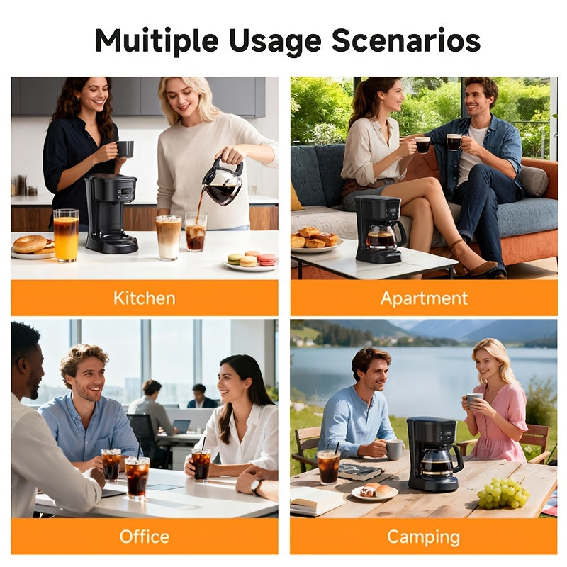 5-Cup Programmable Coffee Maker in White, Digital Drip Brewer with Auto Brew, Brew Pause, Washable Basket Filter and Keep-Hot Plate for Home Kitchens