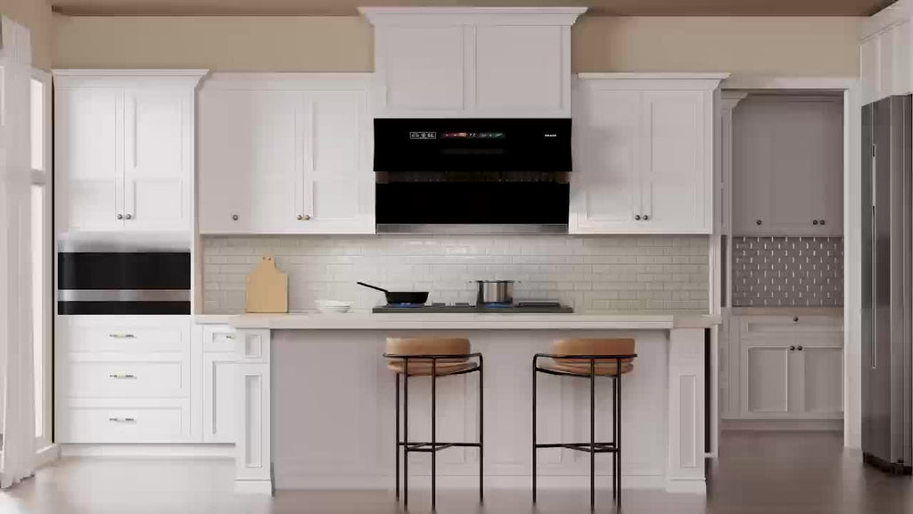 Under-Cabinet Side-Draft Range Hood by BRANO with Voice, Gesture and Touch Controls, Four Fan Speeds and Stainless Steel Filters, 30 or 36 Inch Options