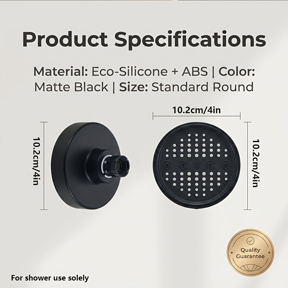 Swivel Ball Joint Shower Head with Listed G1/2 Threads, Silicone Jets and ABS Material, Black, Golden or Silvery Style Options for Bathroom Shower Use