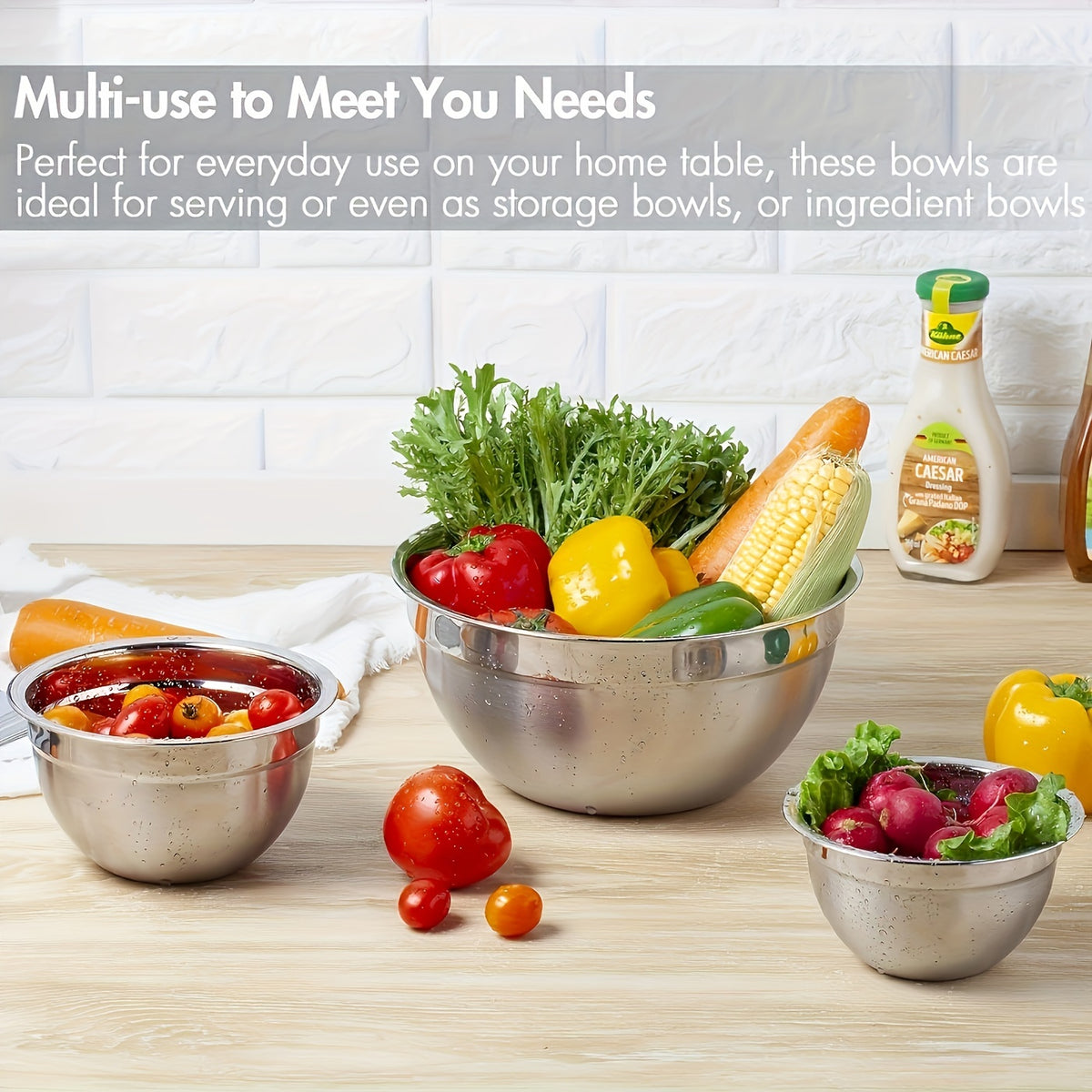 Stainless Steel Mixing Bowl Set with Lids, Listed 26-Piece Kitchen Collection with 7 Bowls and Grating or Slicing Tools for Baking, Salad Prep and Everyday Mixing