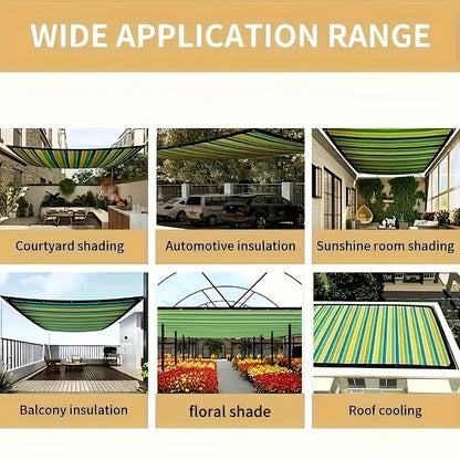 Outdoor Shade Canopy with Reinforced Corners and PVC Edge Binding, Mixed-Color Garden and Balcony Cover in 2 x 2m or 2 x 3m Options for Terrace Shade