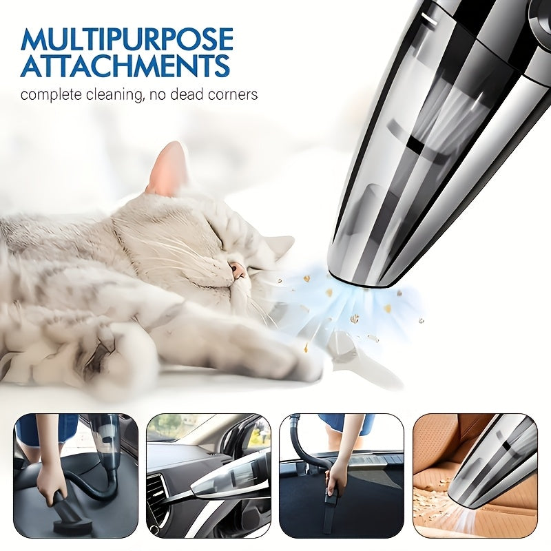USB-Rechargeable Handheld Vacuum Cleaner in Black Upgraded Version, Listed Wireless Portable Design for Car Interiors, Home, Office and Crevice Cleanup