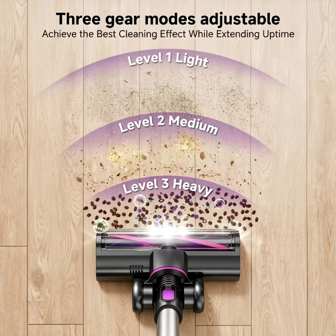 INSE Cordless Vacuum Cleaner, 6-in-1 Rechargeable Home Vacuum with Detachable Battery, LED Brush and 50.5oz Dust Cup for Hardwood, Carpet and Pet Hair
