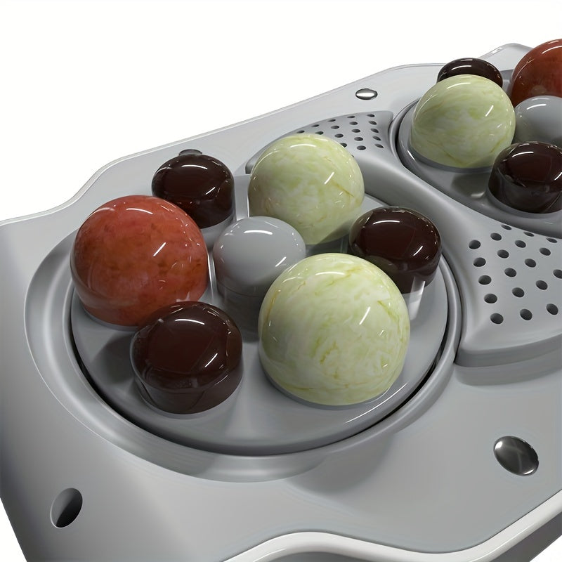 Heated Abdominal Massager with Kneading and Adjustable Modes, Rechargeable USB Belly and Waist Massage Device for Everyday Personal Care at Home or the Office