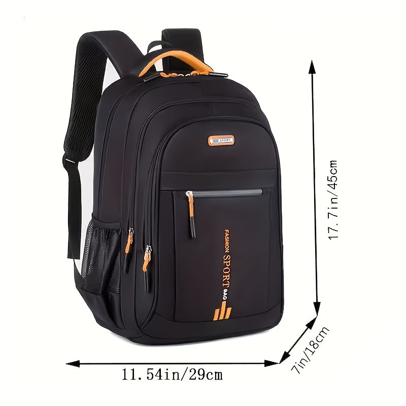 Minimalist Student Backpack in Black or Green for School, College and Everyday Commuting, Laptop-Style Travel Bag with Listed Two-Piece Package Reference