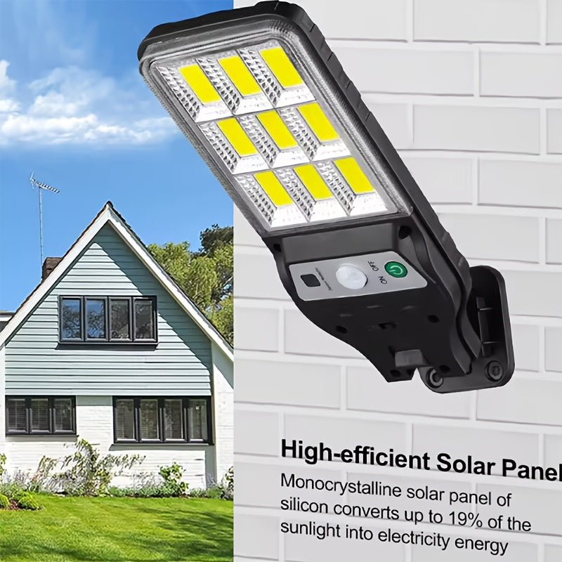 108COB Solar Motion Sensor Wall Lights, Six-Pack Outdoor Lighting with Three Listed Modes, IPX4 Rating and 2000mAh Battery Description for Garden and Stairs