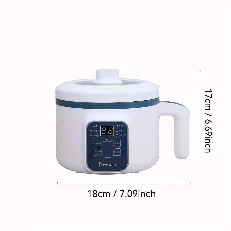 Multifunctional Electric Pot in White with Listed 57.48oz Capacity and Six Cooking Modes, Nonstick Single- or Double-Layer Options for Small Household Meals