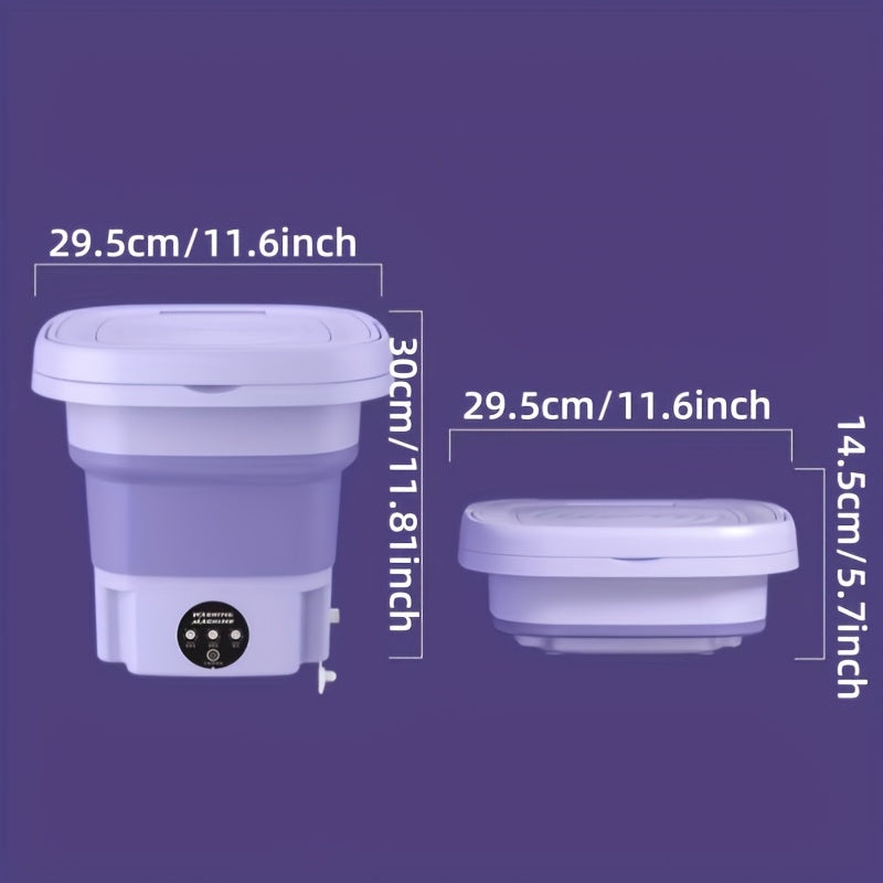 Foldable Portable Washing Machine, 2.64L Mini Laundry Washer for Socks, Underwear and Suitable Delicates, Compact Storage for Apartment, Dorm and RV