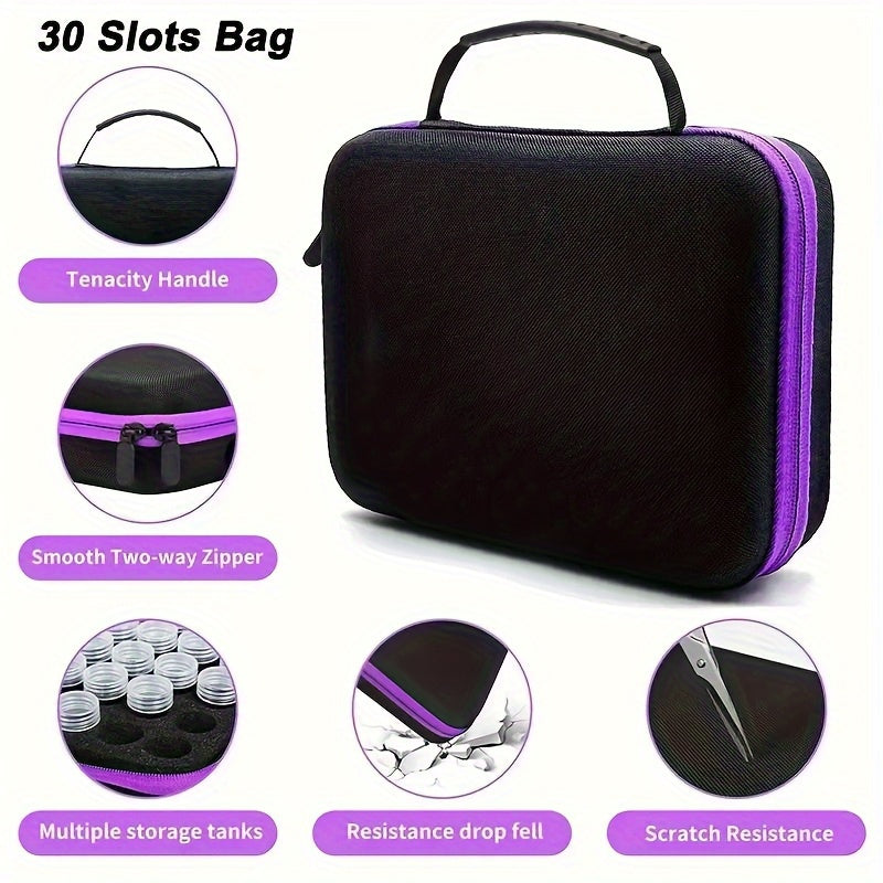 Portable Diamond Painting Storage Container with 30, 120 or 240 Slot Options, Diamond Art Drill and Bead Organizer for Adult Craft Supply Organization