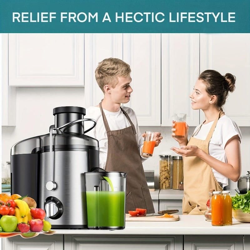 Wide Mouth Juicer with 3-Inch Feed Opening, Three Speed Settings and Detachable Design for Homemade Fruit and Vegetable Juice, Everyday Kitchen Drink Preparation