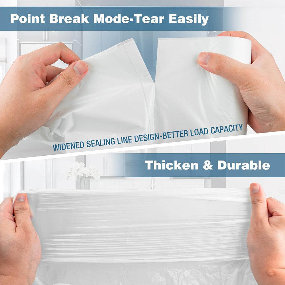 13 Gallon Disposable Garbage Bags, Plastic Household Bin Liners with 390-Bag Selection Label for Kitchen, Bedroom, Living Room and Bathroom Cleanup