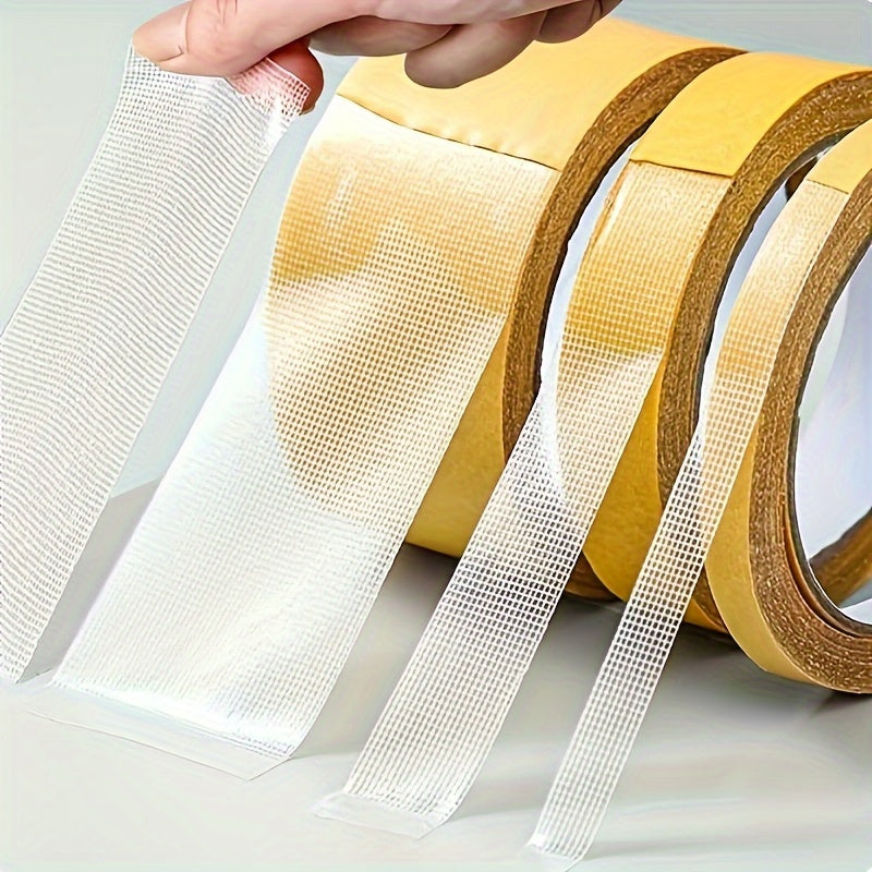 1pc Super Sticky High Viscosity Double-Sided Tape, No Residue Fabric Backing Grid Design for Securely Fixing Carpets, Faux Leather, Walls, Floors, Plastic Surfaces - Multipurpose Indoor/Outdoor Use