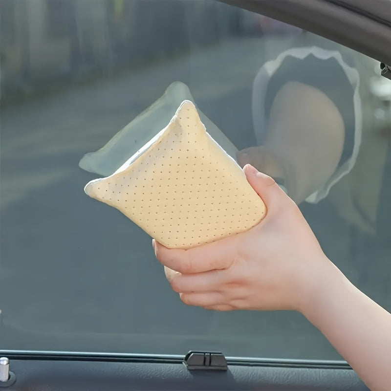 Car Glass Cleaning Sponge by Captain Clear, Blue and Yellow Single-Piece Wiping Tool for Compatible Vehicle Windows, Mirrors and Everyday Auto Care