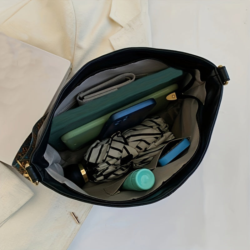 Women's Messenger Bag with Wide Strap, Green Black or Brown-1 Casual Fashion Carry Options with Tote-Style Reference for Everyday Errands and Outfit Pairing