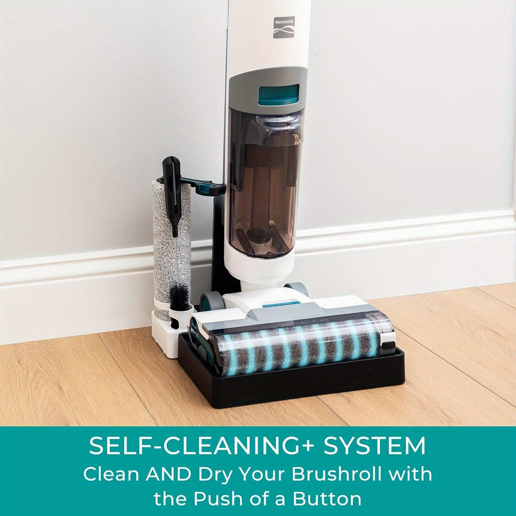 Kenmore AquaLite 3-in-1 Cordless Wet Vac, Hard Floor Vacuum and Mop Combo with 8kPa Suction, Automatic Air-Drying Self-Cleaning Mop and 35-Min Runtime, Lightweight Floor Washer for Tile, Hardwood and Everyday Messes, White