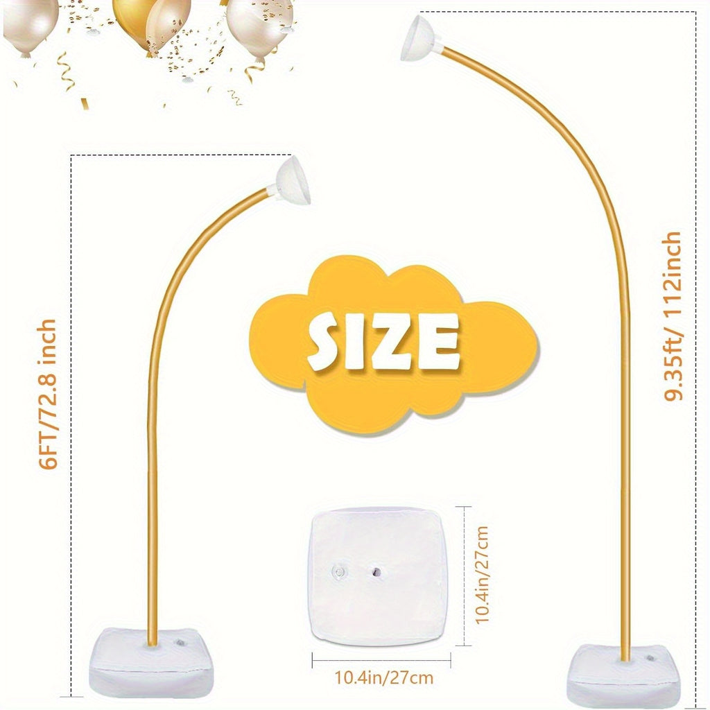 Half Balloon Arch Stand Kit with Listed Base, Bendable Party Backdrop Frame in One or Two Piece Options for Weddings, Birthdays and Graduation Celebrations