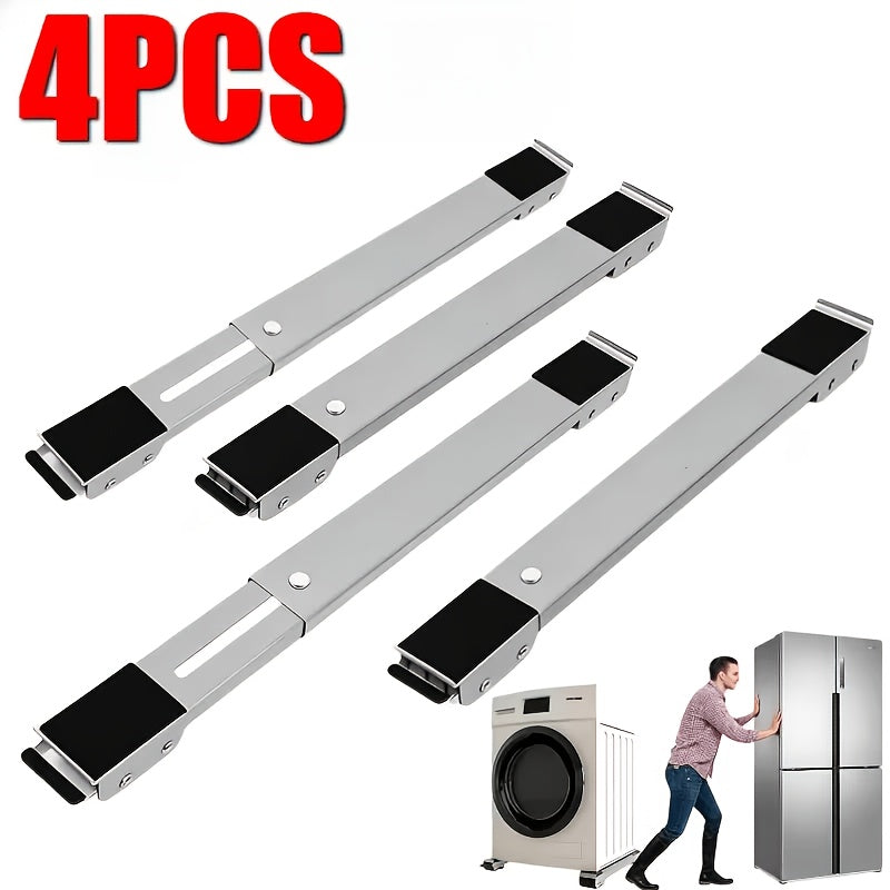 Adjustable Appliance Roller Base in Gray with Locking Casters and Expandable Stand, Two-Piece 24-Wheel or Four-Piece 48-Wheel Options for Home Moving