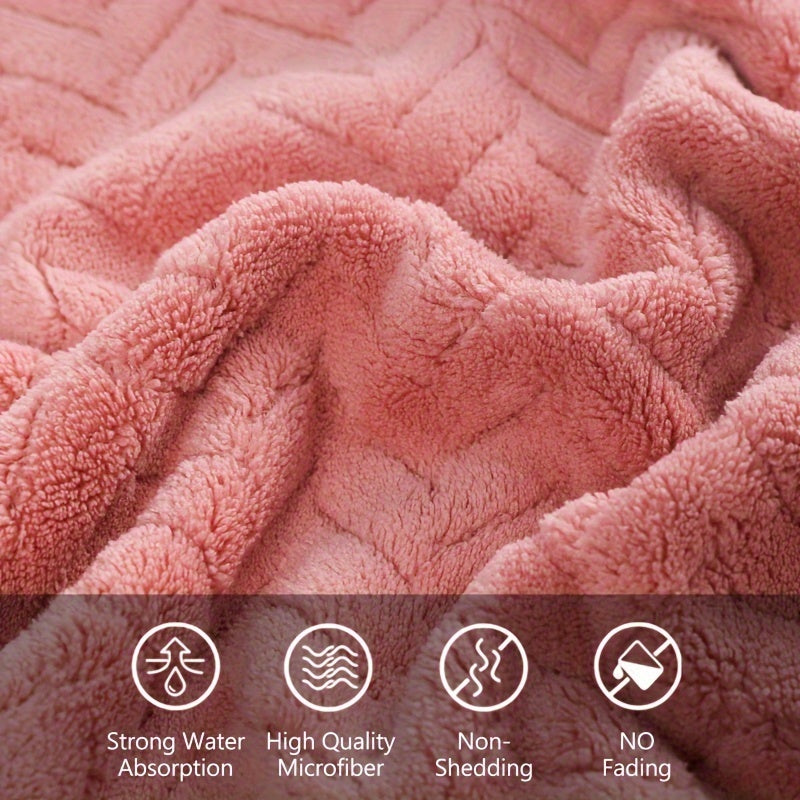 Coral Fleece Hand Towel Set of Four with Soft Fabric Wording, White, Black, Red, Gray and Unspecified-Color Options for Home Bathroom, Spa and Guest Room Routines