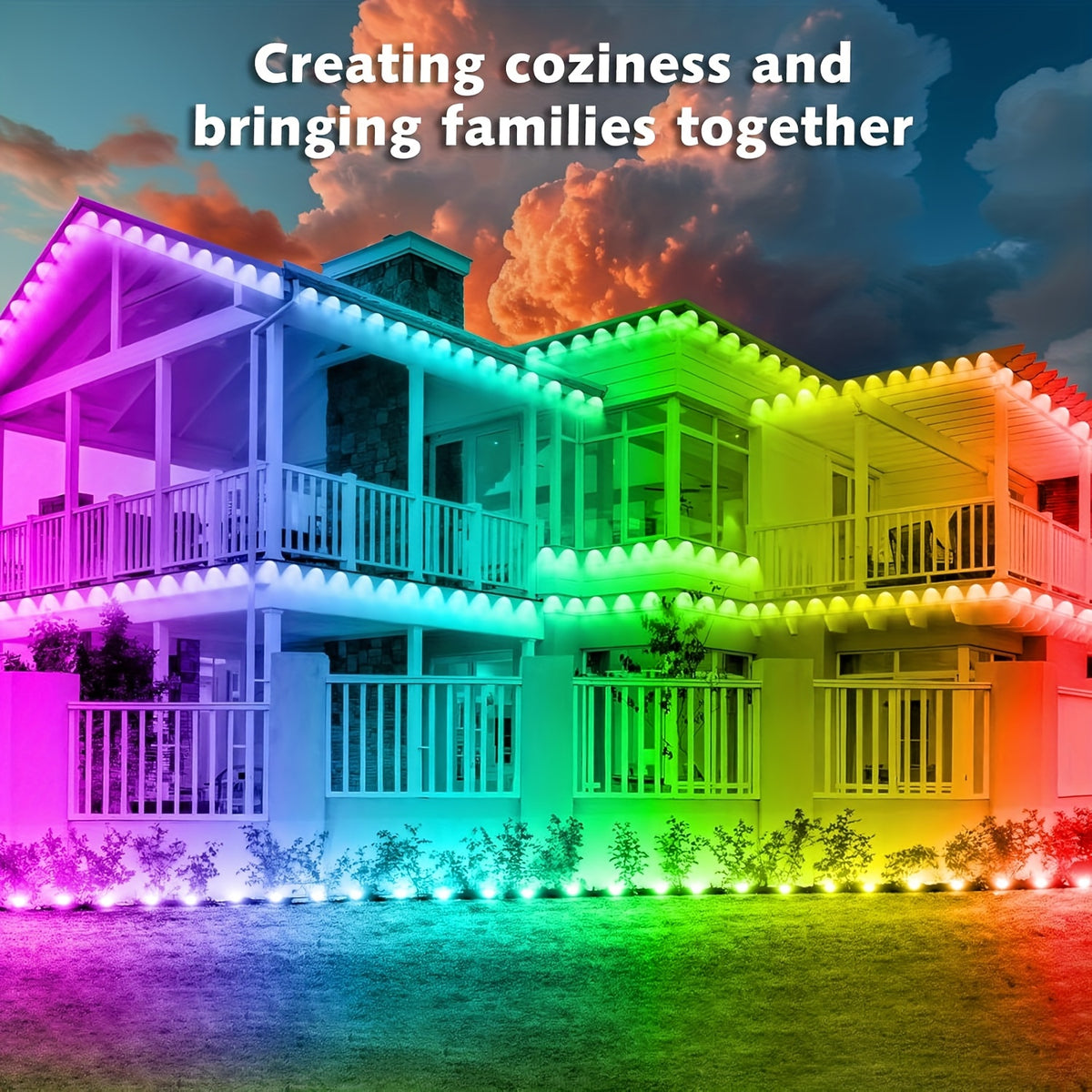 Permanent RGB Outdoor Lights with Listed 400ft Length, LED Eaves Lighting with App and Remote Control for Christmas, Holiday and Everyday House Accent Decor