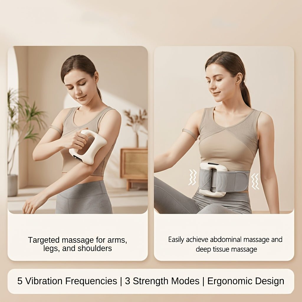 Massage Ring with Massage Belt, Multifunctional Body Massage Accessory for Waist and Back Routines in Yellow and White, Pink or Light Purple