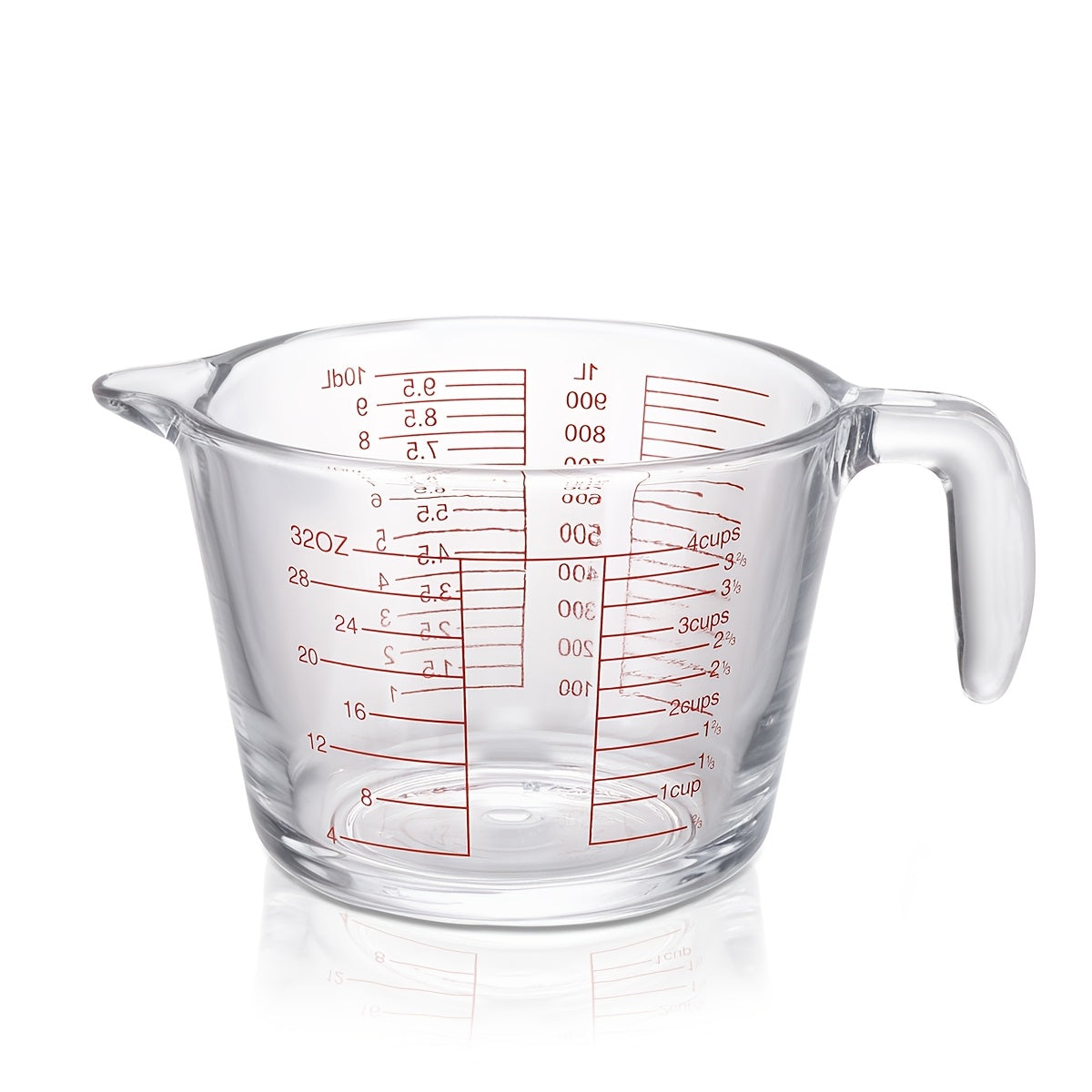 Glass Measuring Cups with Single 33.81 oz or Three-Piece 10.14, 16.91 and 33.81 oz Options for Home Baking, Cooking and Everyday Recipe Ingredient Preparation
