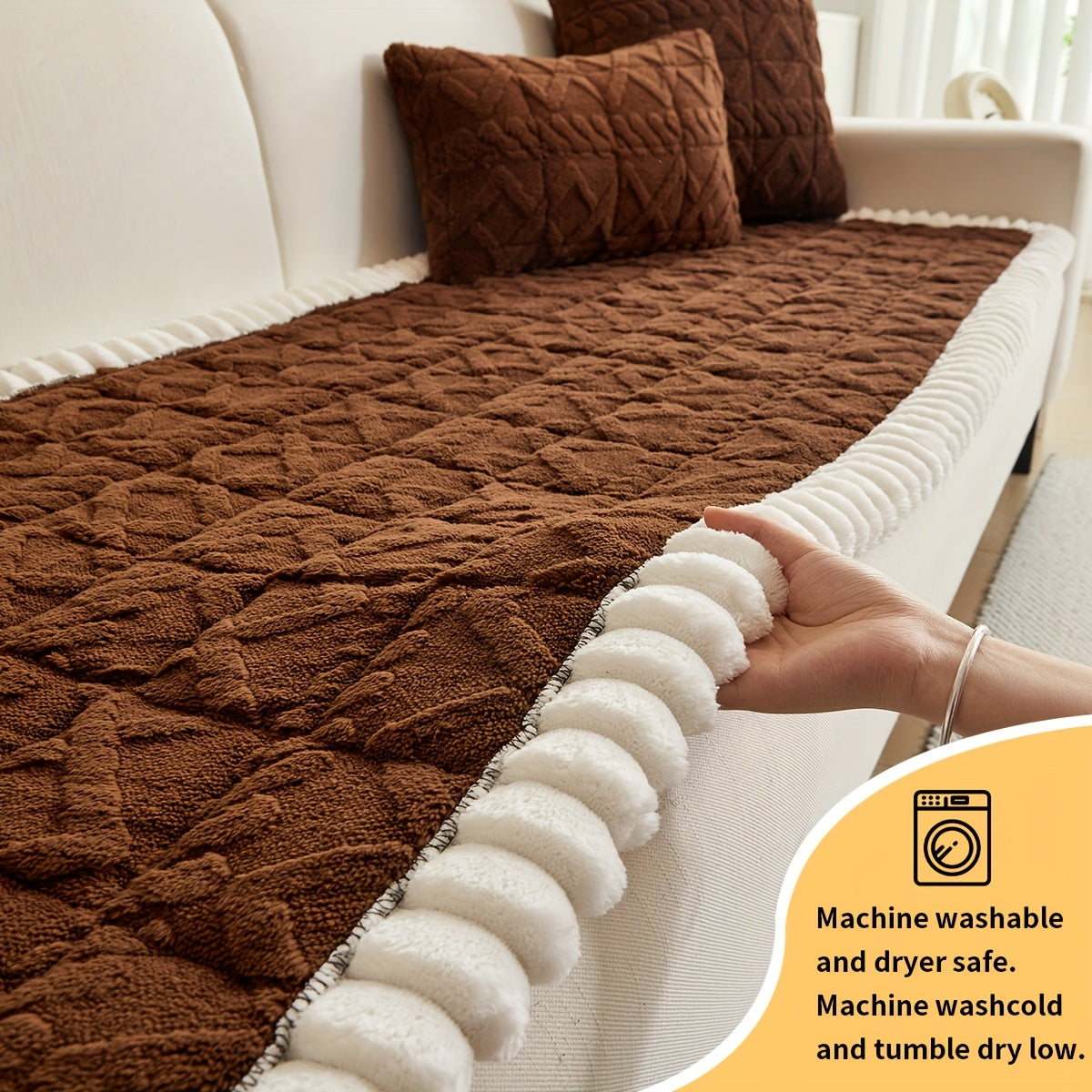 Quilted Sofa Cushion Cover, Single Polyester Seating Layer in Five Colors with Loveseat, 3-Seater, 4-Seater and Plus4 Options for Living Room Refreshes