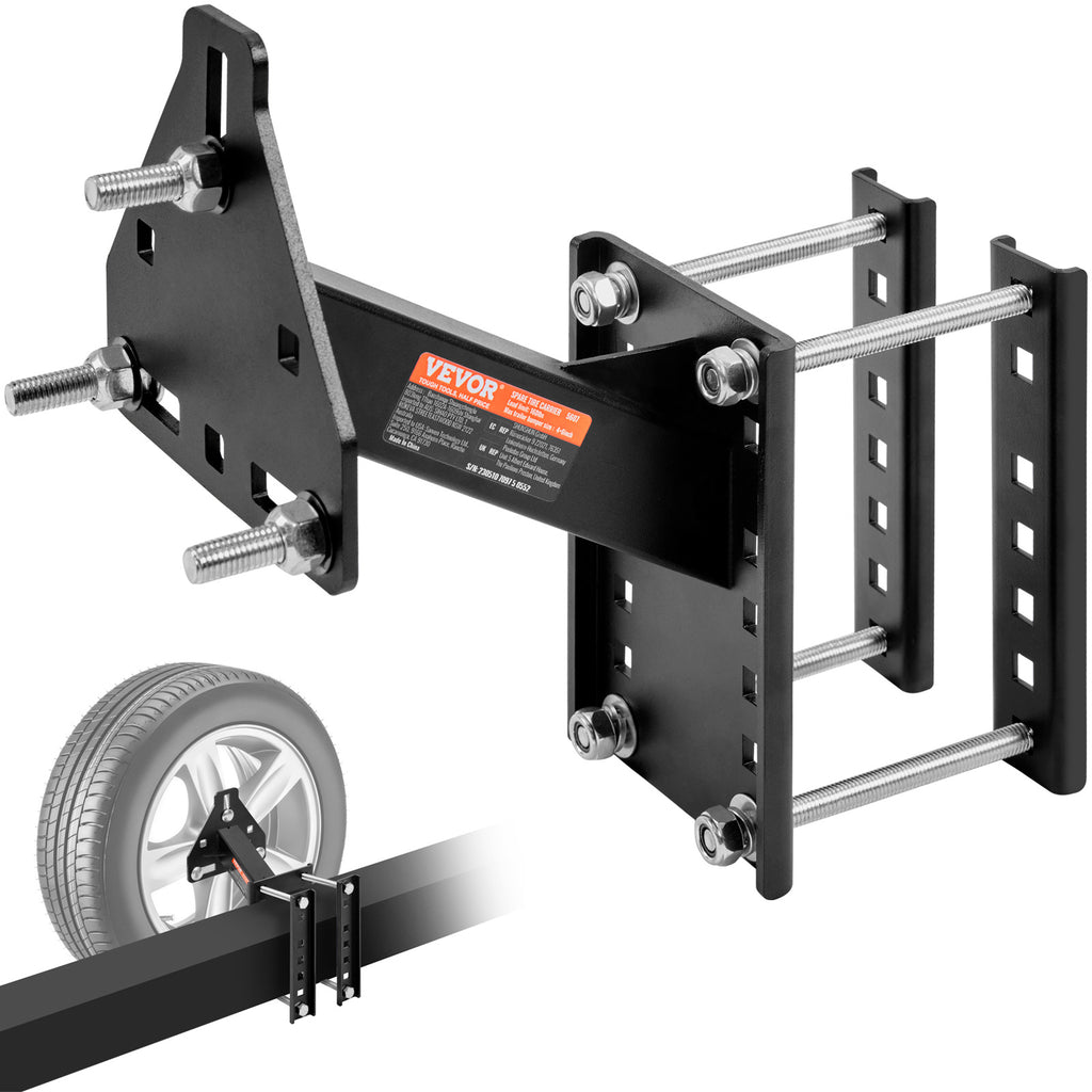Trailer Spare Tire Carrier by VEVOR for Compatible Utility and Boat Trailers, Three-Bolt Wheel Mount with Listed 160 lb Capacity and Galvanized Hardware