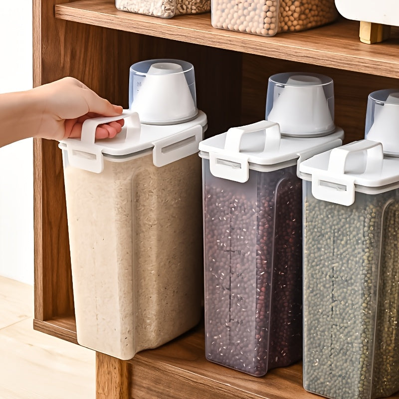 Rice Storage Container with Flip-Top Sealed Lid, Listed 84.54oz Storage Bucket for Flour and Dry Grains, Kitchen Pantry Canister for Everyday Organization