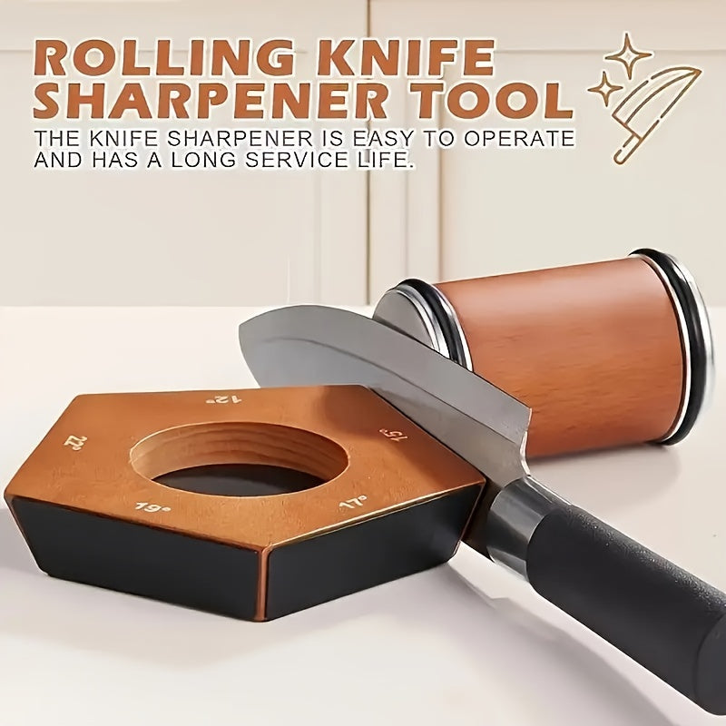 Diamond Rolling Knife Sharpener Set with Two-Angle, Five-Angle or Five-Sided Style Options for Compatible Kitchen and Outdoor Knife Edge Care and Home Cook Gifts