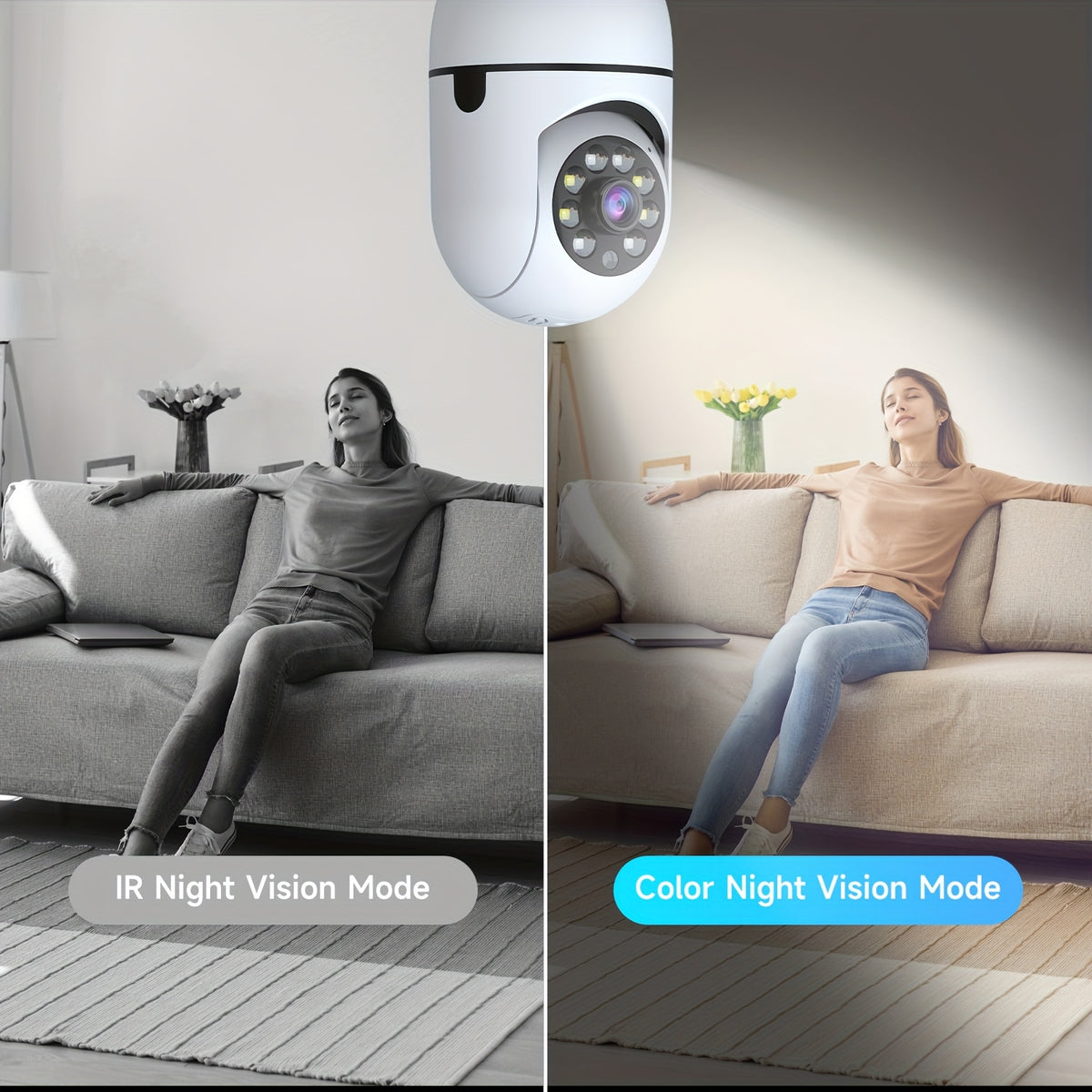Indoor Security Camera 2 Pack, Baby & Pet Monitor with 355° Pan Tilt, Full-Color Night Vision, Motion Detection, 2-Way Talk, Dual WiFi 2.4G/5G, Cloud & SD Storage, Alexa Smart Home Cameras
