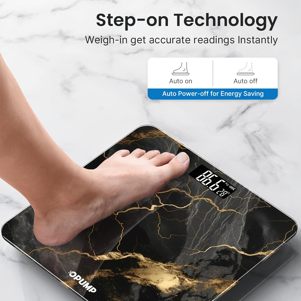 OPUMP Digital Bathroom Scale for Body Weight with Backlit LED Display, Listed 400lb/180kg Capacity and Included Batteries, Walnut Option for Daily Home Use