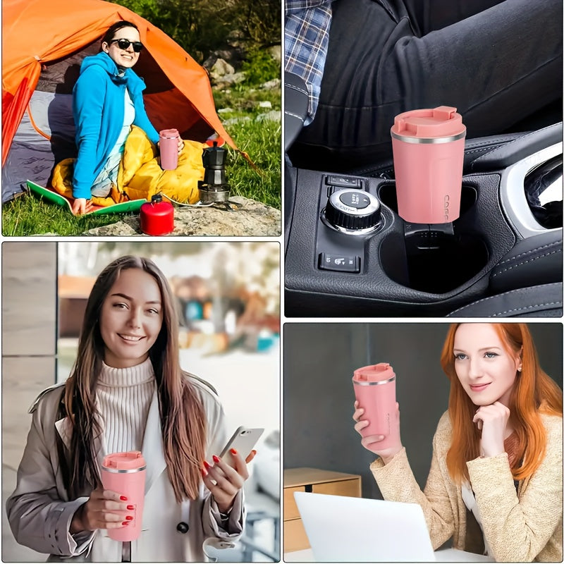 Vacuum Insulated Travel Mug, Black 510ml Stainless Steel Coffee Tumbler with Double-Wall Construction for Reusable Tea and Everyday Office Drink Routines