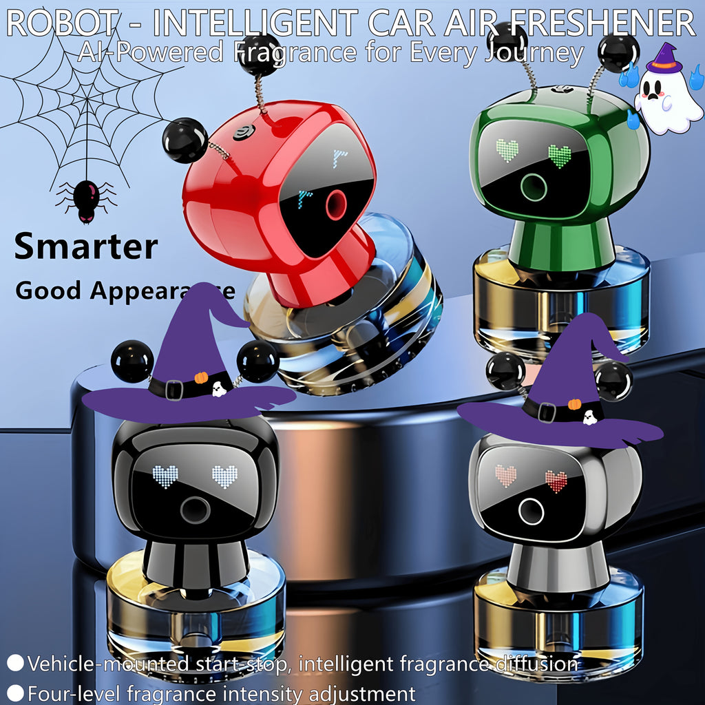 Four-Level Car Air Freshener with Rechargeable Diffuser and Listed Smart Eyes Feature, Black-Gulong, Blue-Ocean Fragrance or Red-Healton Options