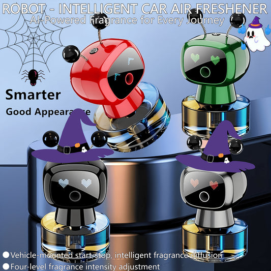 Four-Level Car Air Freshener with Rechargeable Diffuser and Listed Smart Eyes Feature, Black-Gulong, Blue-Ocean Fragrance or Red-Healton Options