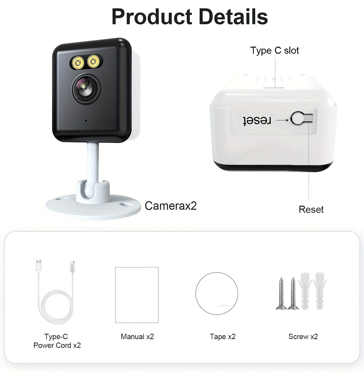 1080P Home Security Camera 4-Pack with WiFi, Full-Color Night Vision, Two-Way Audio, App Control and Listed Alexa Support for Indoor Motion Monitoring