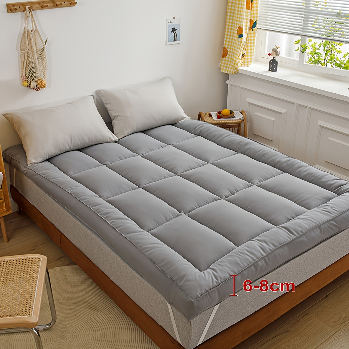 Filled Mattress Topper with Mesh Structure and Listed 1200 GSM, Twin, Full, Queen or King Bedding Layer with Standard, Upgraded and Random Color Options