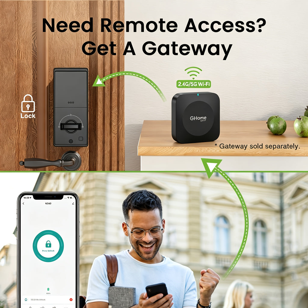 4-in-1 Smart Door Lock with Fingerprint, Passcode, Key and App Entry, Auto Lock and Temporary Offline Passwords, KD30 Pro and KD30B Pro Model Options