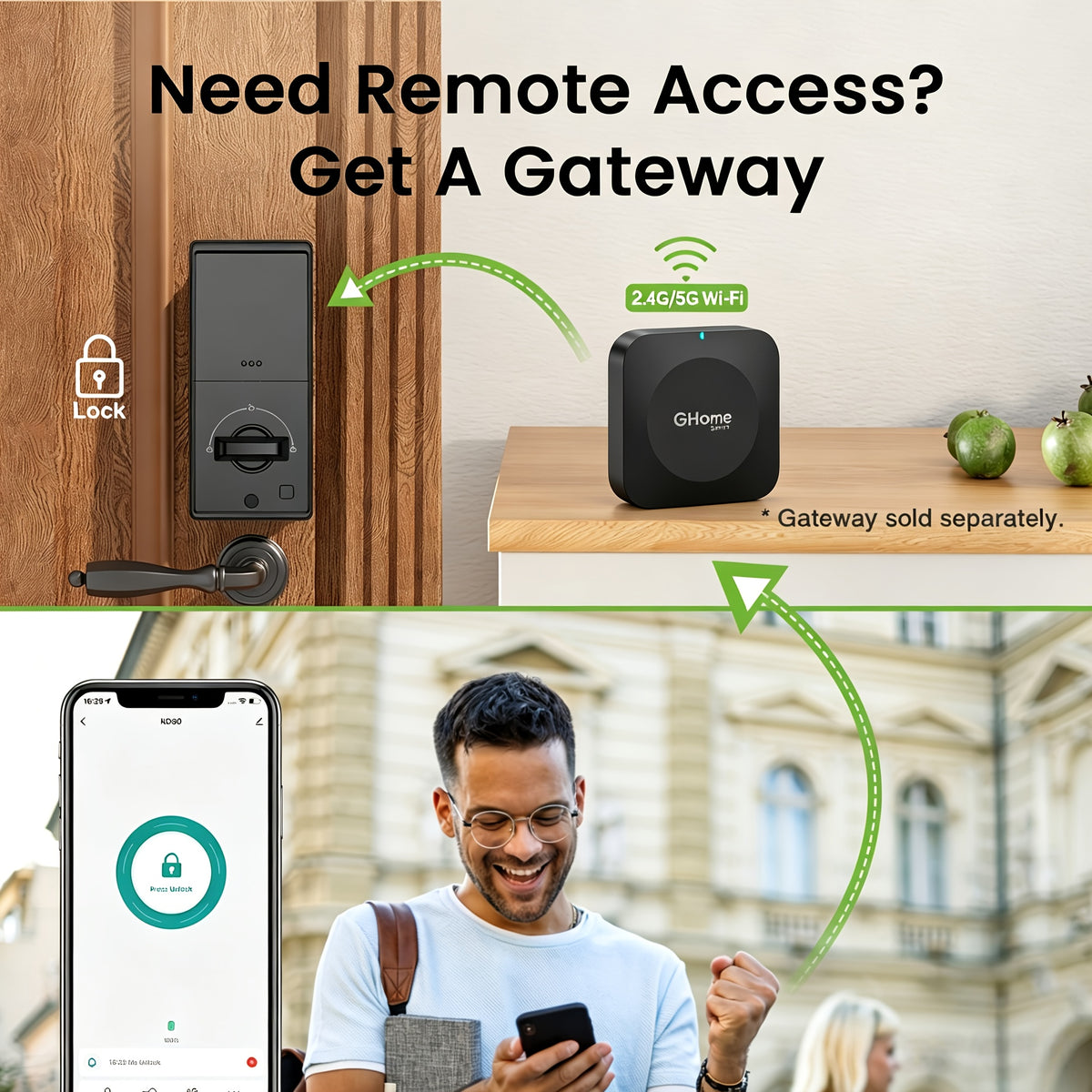 4-in-1 Smart Door Lock with Fingerprint, Passcode, Key and App Entry, Auto Lock and Temporary Offline Passwords, KD30 Pro and KD30B Pro Model Options