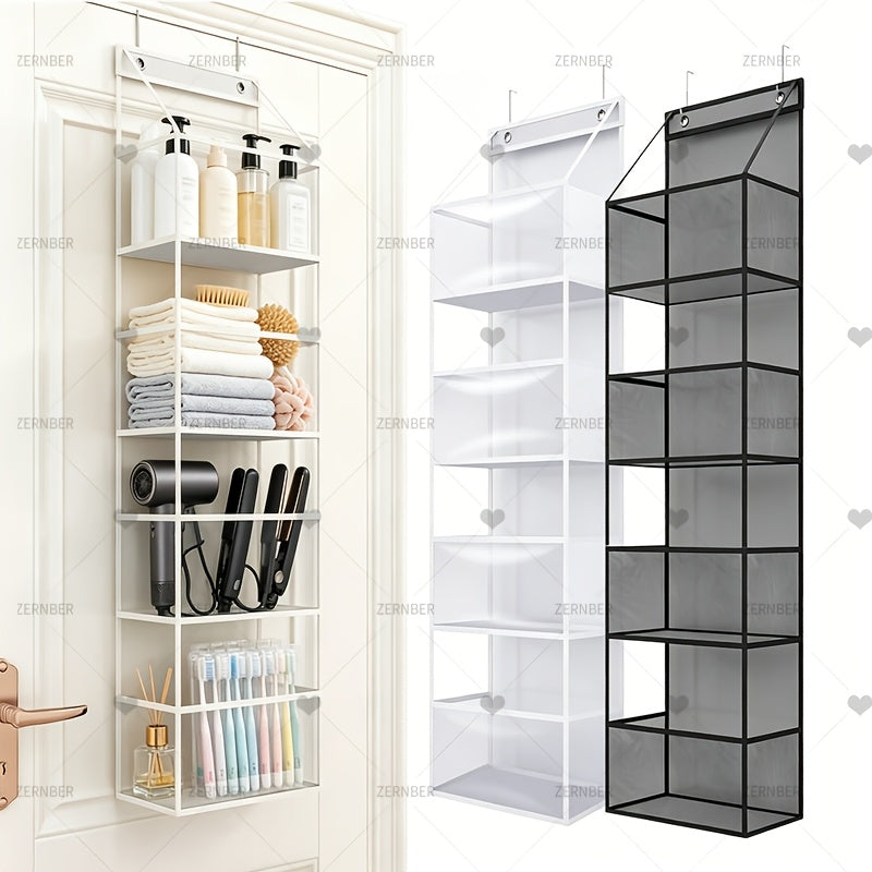 Tiered Hanging Storage Organizer, Foldable Non-Woven Bag with Window Design and 4 or 6 Layer Options for Bedroom, Bathroom and Home Office Organization