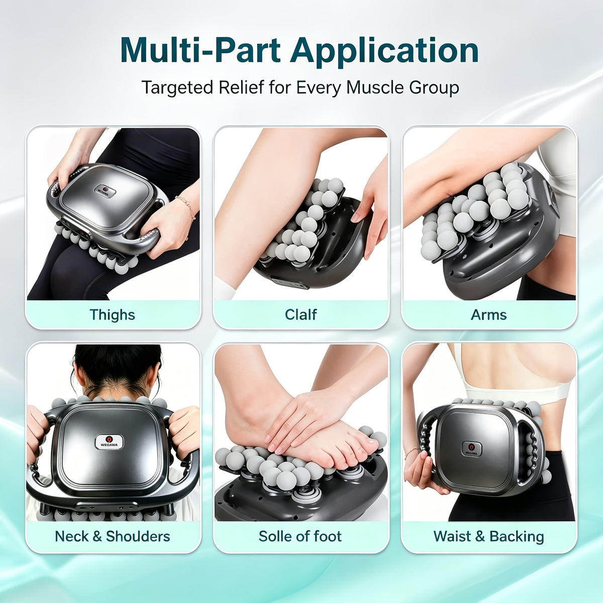 Nine-Mode Muscle Massager with Listed 42-Head Design, Black Gray Fascia Massage Device for Adult Personal Care and At-Home Relaxation Gift Ideas