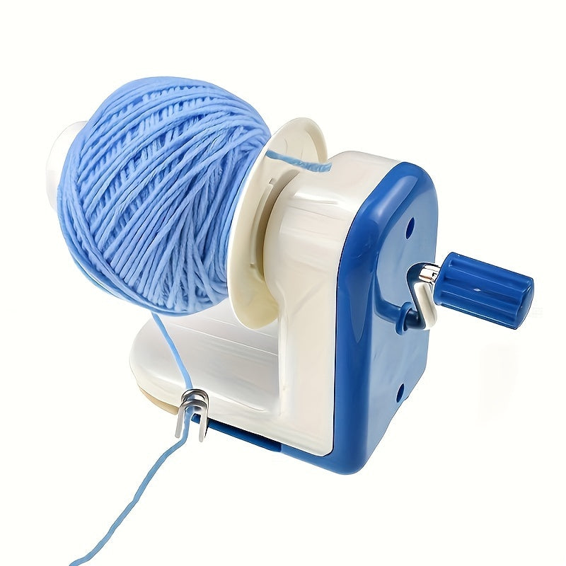 Manual Yarn Ball Winder in Blue, Single Craft Yarn Winding Tool for Preparing Suitable Wool and Yarn for Hand Knitting, Crochet Projects and Home Craft Organization