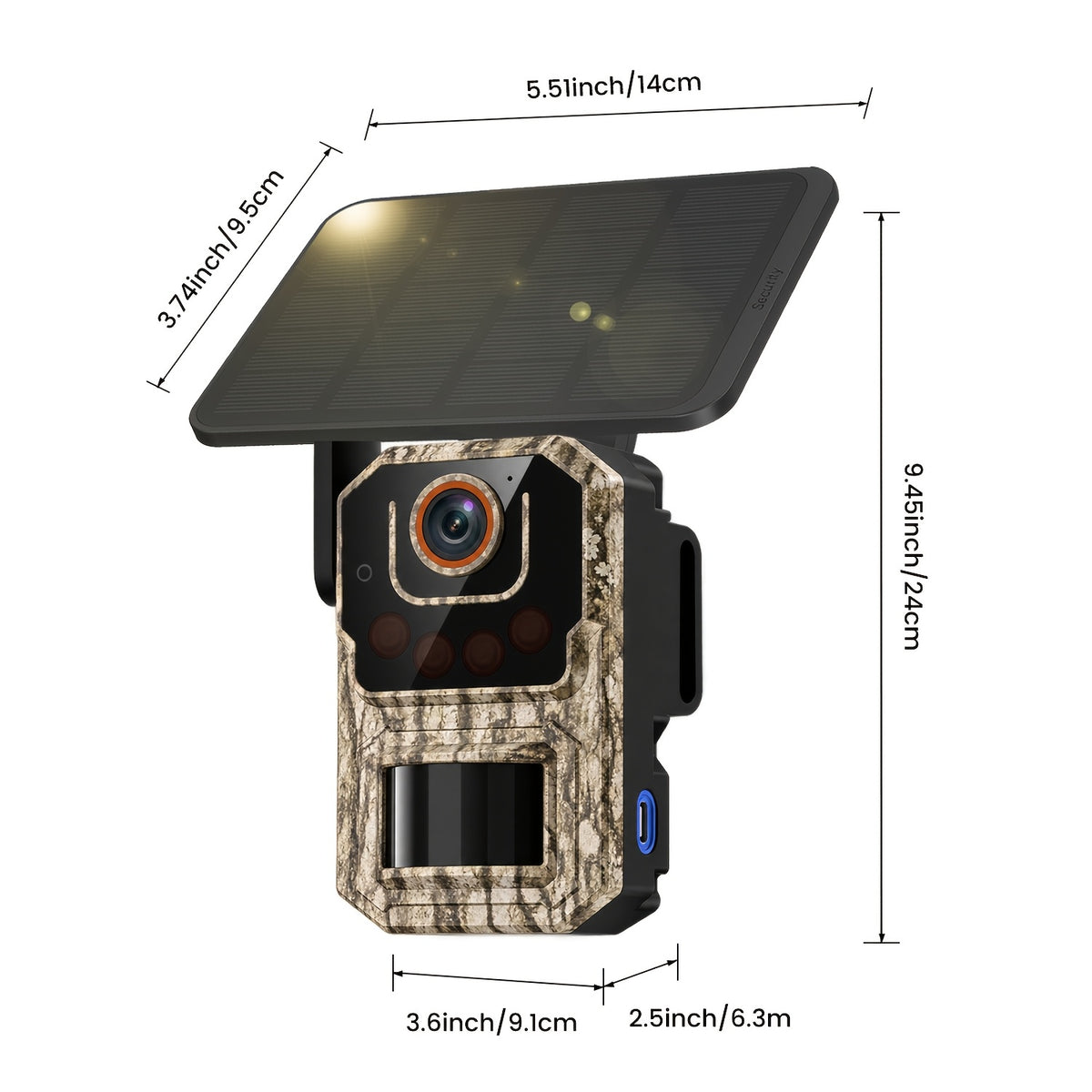 Solar Wildlife Monitoring Camera, Cellular Trail Camera with Listed 1920P Video, PIR Motion Sensor, Infrared Night Vision, Two-Way Voice and Remote Access