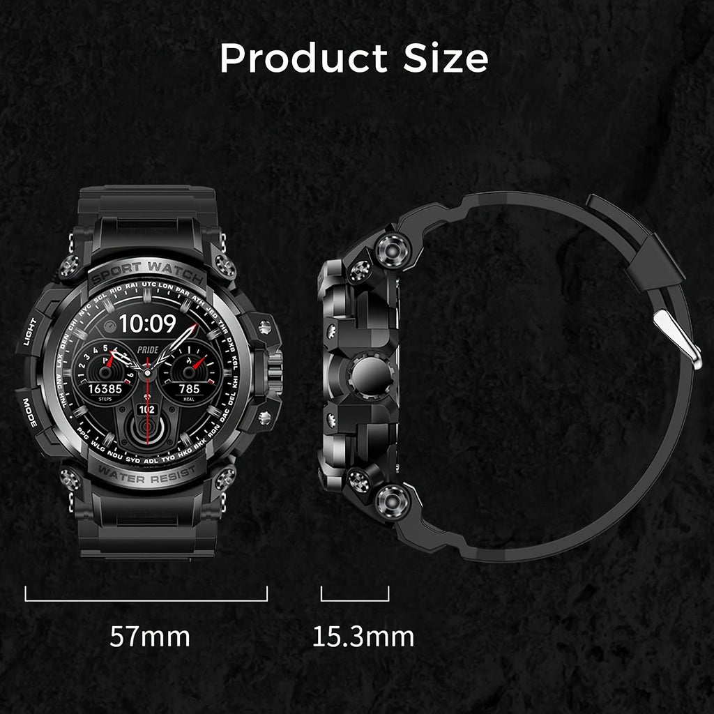 1.32-Inch TFT Smartwatch for Men with Calling, LED Flashlight, 100+ Sports Modes and Sleep Tracking, iPhone Android Compatibility in Eleven Color Options