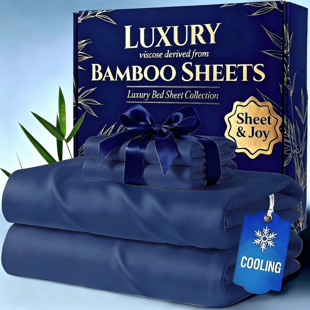 20 Inch Pocket Bed Sheet Set, Four-Piece Bedding with Listed Cooling Comfort, Fitted Sheet, Flat Sheet and Pillowcases in Twin, Full, Queen and King Options