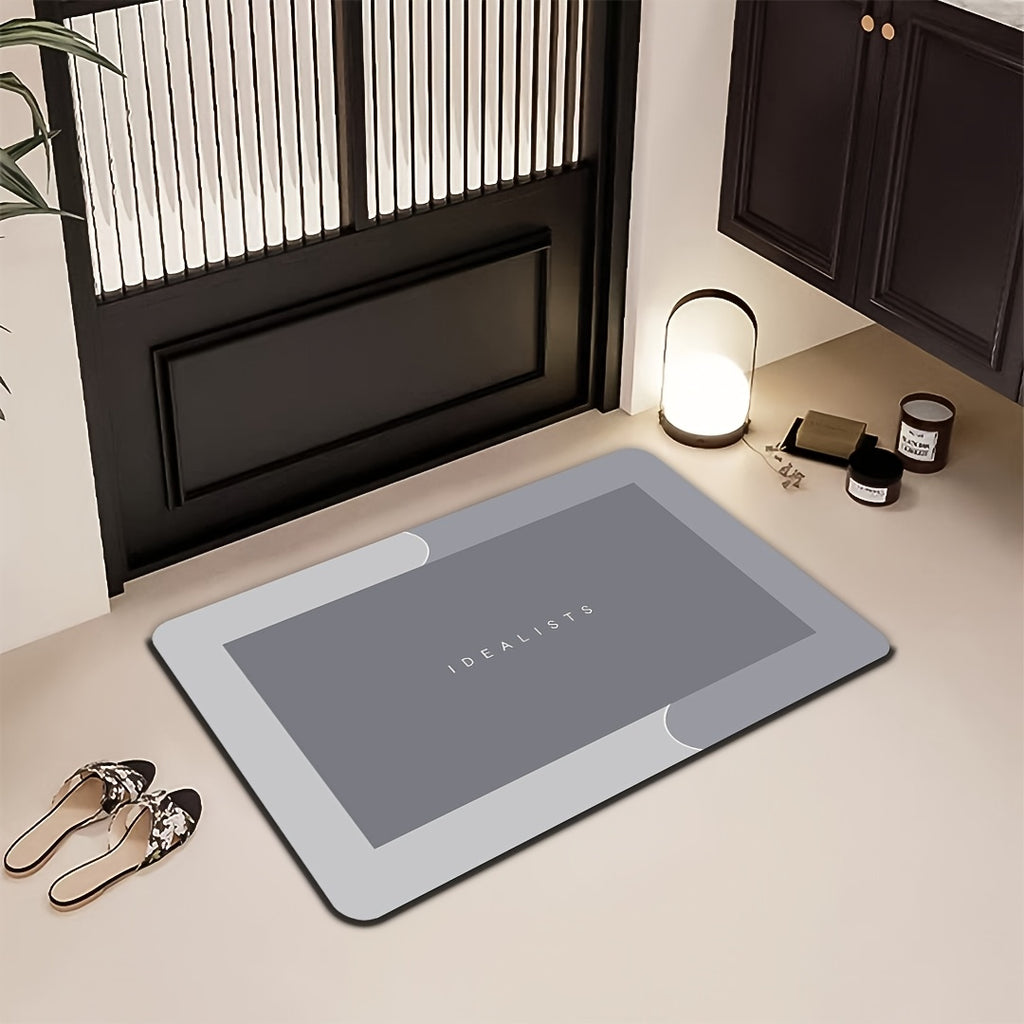 Soft Diatomaceous Earth Bath Mat, Absorbent Quick-Drying Bathroom Floor Mat in Dark Gray, Blue, Light Gray or Pink with Four Size Options for Home Use