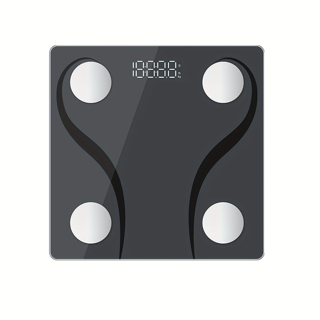 Smart Body Fat Scale with App Tracking, 180kg/396lb Digital Weight Scale with BMI, BMR and Muscle Analysis, Thickened Glass Top with Stainless Steel Electrodes, Dual Unit KG/LB, 11x11 Inch for Bathroom, Gym and Bedroom