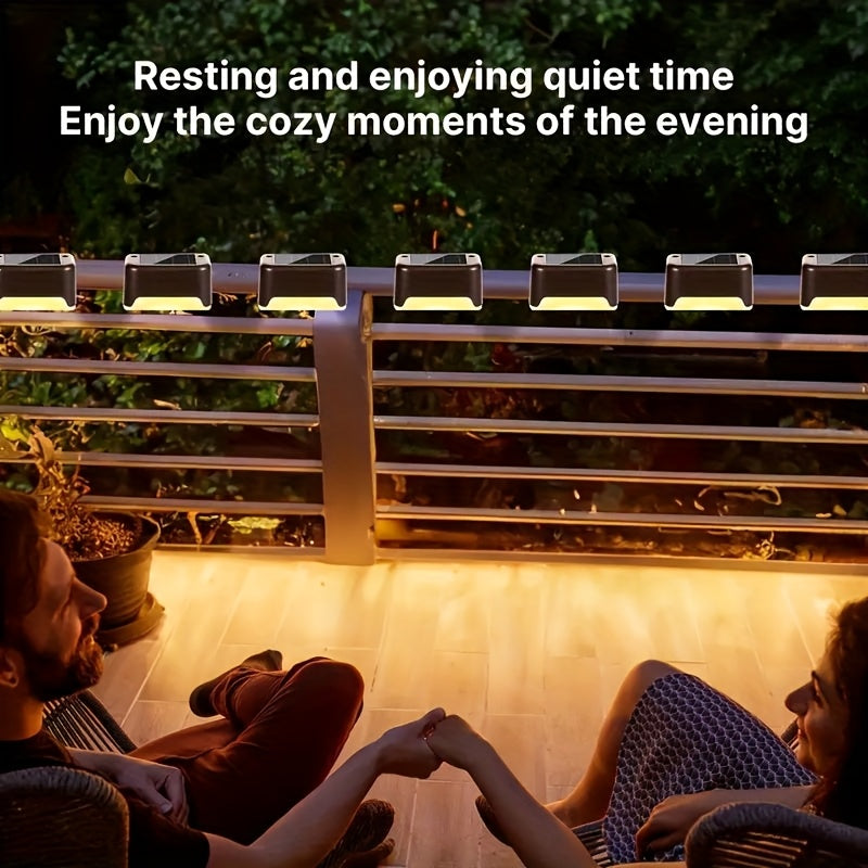 Solar Deck Accent Lights with Automatic Dusk-to-Dawn Switching, 16 or 32 Piece LED Packs in Black, White or Brown for Outdoor Steps, Fences and Patios