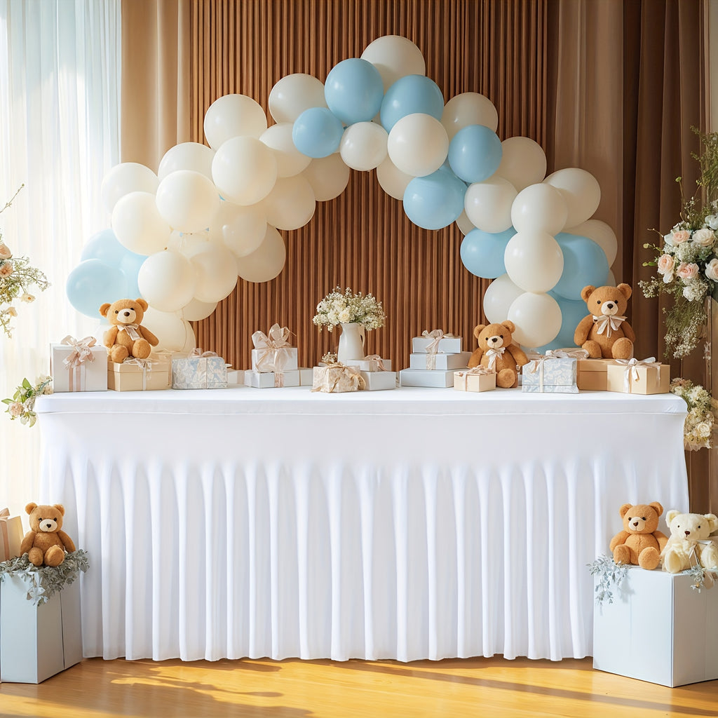 Fitted Spandex Tablecloths Two-Pack for 6-Foot Rectangular Tables, Polyester Blend Covers in Nine Color Options for Wedding Desserts, Banquets and Parties